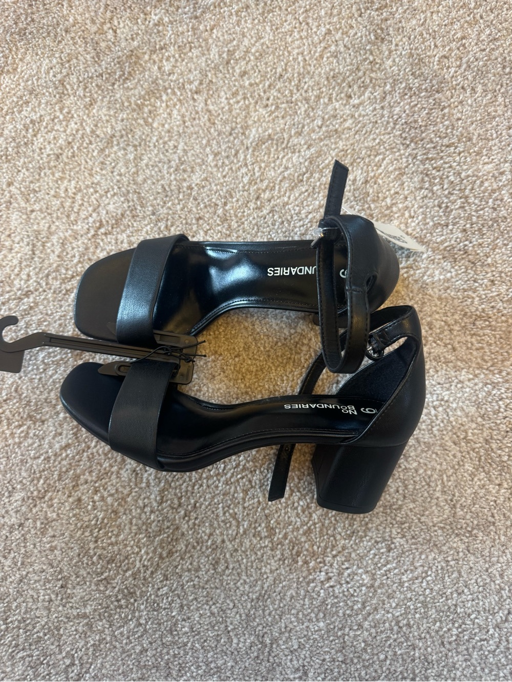 NWT Black Block Heel Ankle Strap Sandals